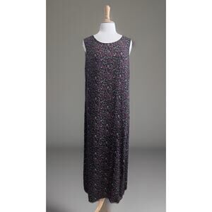 Vintage 90s Studio Ease Black Purple Cottagecore Goth Fairy A-line Maxi Dress 16